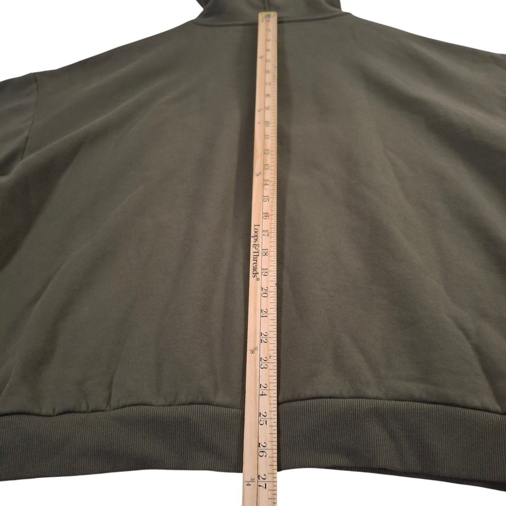 Alo Yoga Accolade Hoodie Adult XL Olive Green Oversized Fleece Sweatshirt - Picture 6 of 7